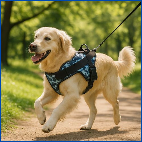 Harnais-chien-anti-traction_résistant-bleu-labrador