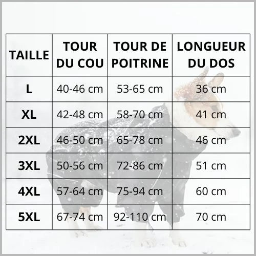 Imperméable-pour-chien- grande-taille-étanche-taille