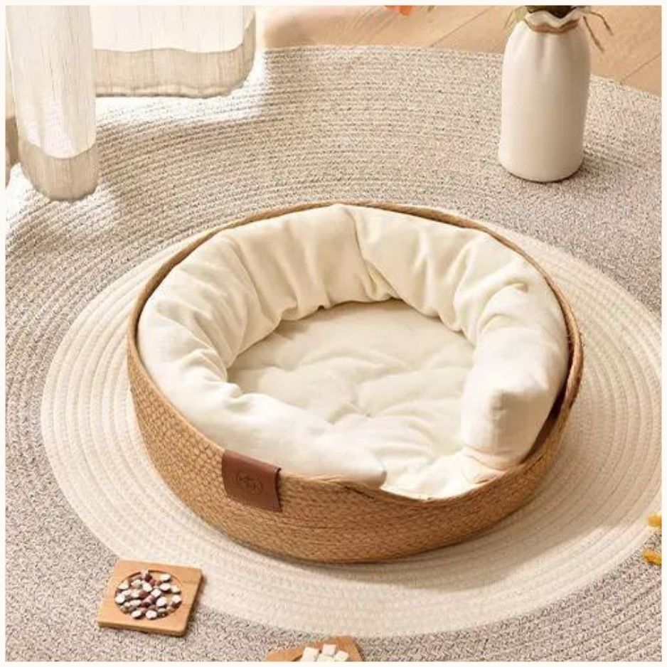 panier-osier-chien-avec-coussin-amovible-et-confortable-tapis