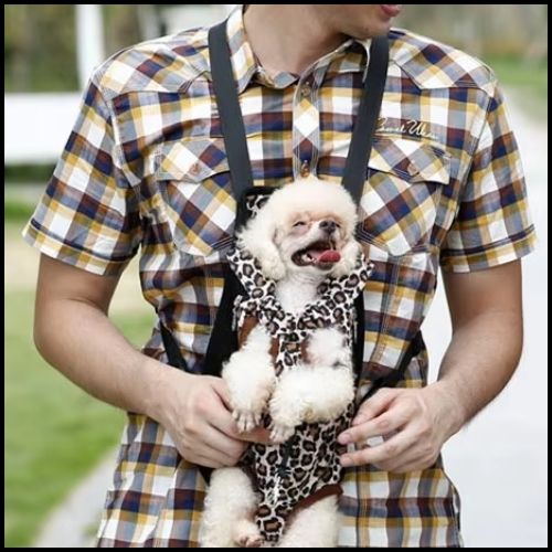 sac-a-dos-pour-chien-ergonomique-pour-trajets-en-vélo-léopard-marron