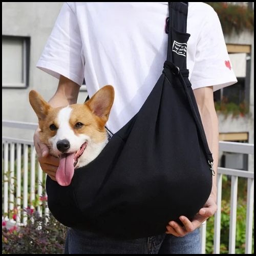 sac-transport-chien_bandoulière-réglable-ergonomique-noir