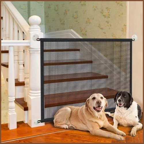 Barrière-de-sécurité-pour-chien-fixation-sans-perçage-noir