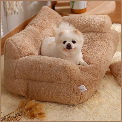 Canapé-pour-chien-petit-et-moyen-moelleux-et-déhoussable-marron