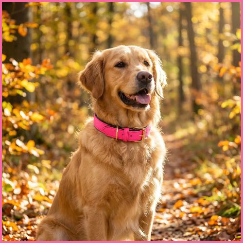 Collier-pour-chien-rembourré-et-imperméable-rose