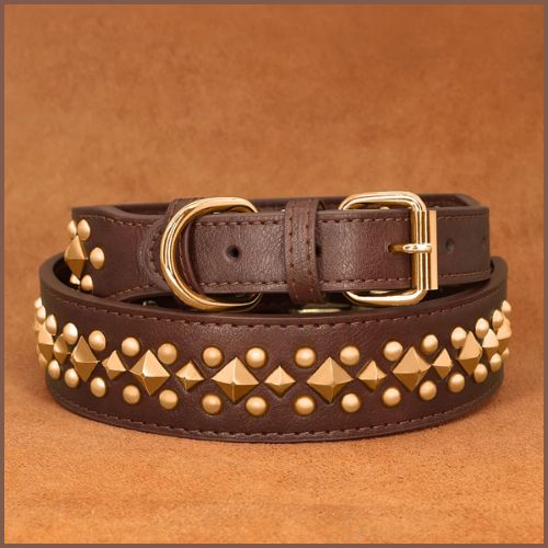 Collier_pour-chien_en-similicuir-élégant-et-réglable_marron