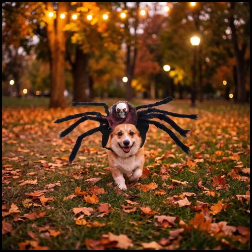 Deguisement-araignee-pour-chien-parc
