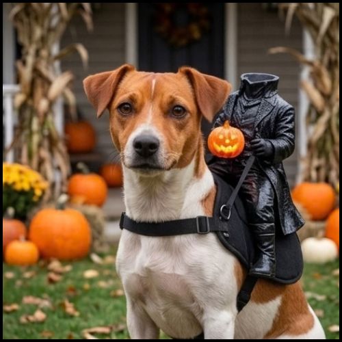 Déguisement-chevalier-sans-tête-pour-chien-courge