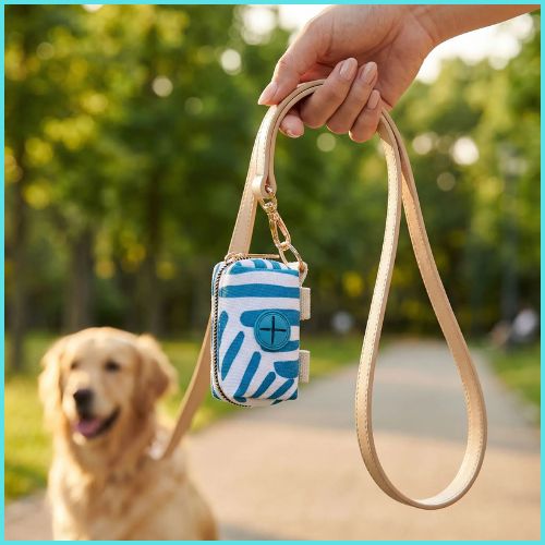 Distributeur-sac-a-crotte-tissu-resistant-double-fixation-bleu