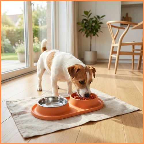 Gamelle-anti-glouton-chien-2-en-1-anti-debordement-orange