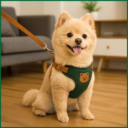 Harnais-pour-petit-chien-ergonomique-peau-sensible-vert