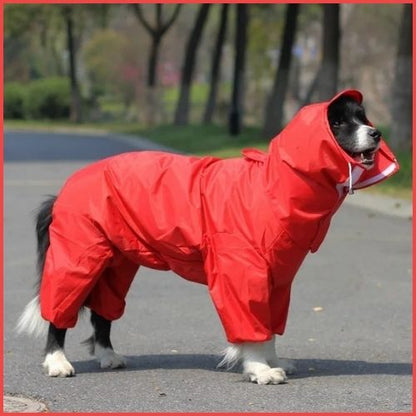 Imperméable-pour-chien_anti-pluie-grande-taille-rouge