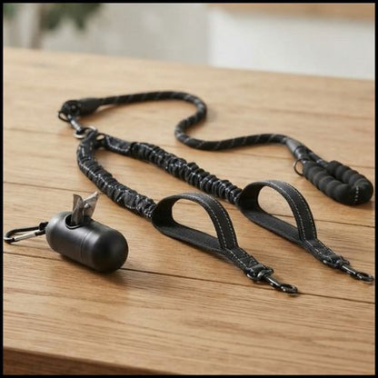 Laisse-double-extensible-pour-chien-a-double-poignee-noir