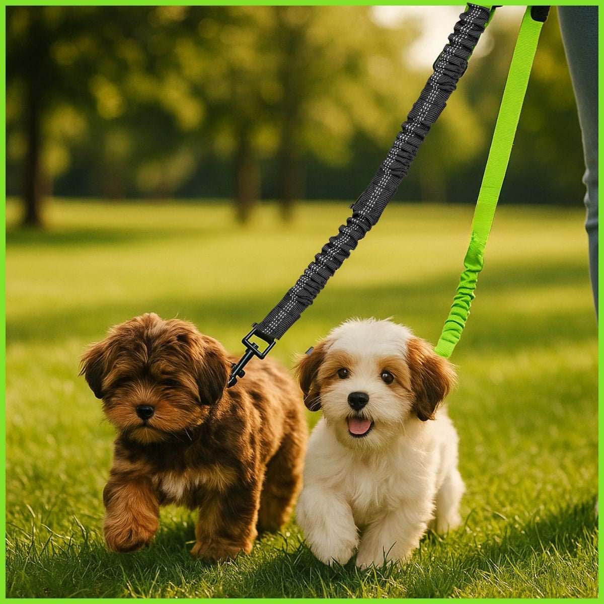 Laisse-double-pour-chien-à-longuers-différentes-noir