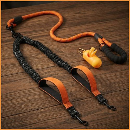 Laisse-double-extensible-pour-chien-a-double-poignee