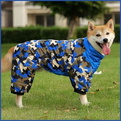 Manteau-imperméable-pour-chien-bleu