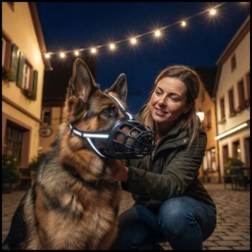Muselière-pour-chien-silicone-pour-moyenne-et-grande-taille-bande-refleschissante
