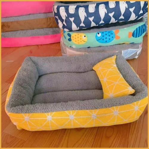 Panier-chien_petite-taille-jaune