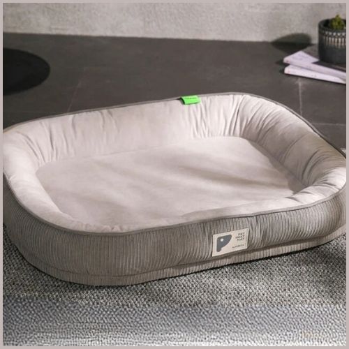 Panier-pour-chien_à-mémoire-de-forme-confortable-gris