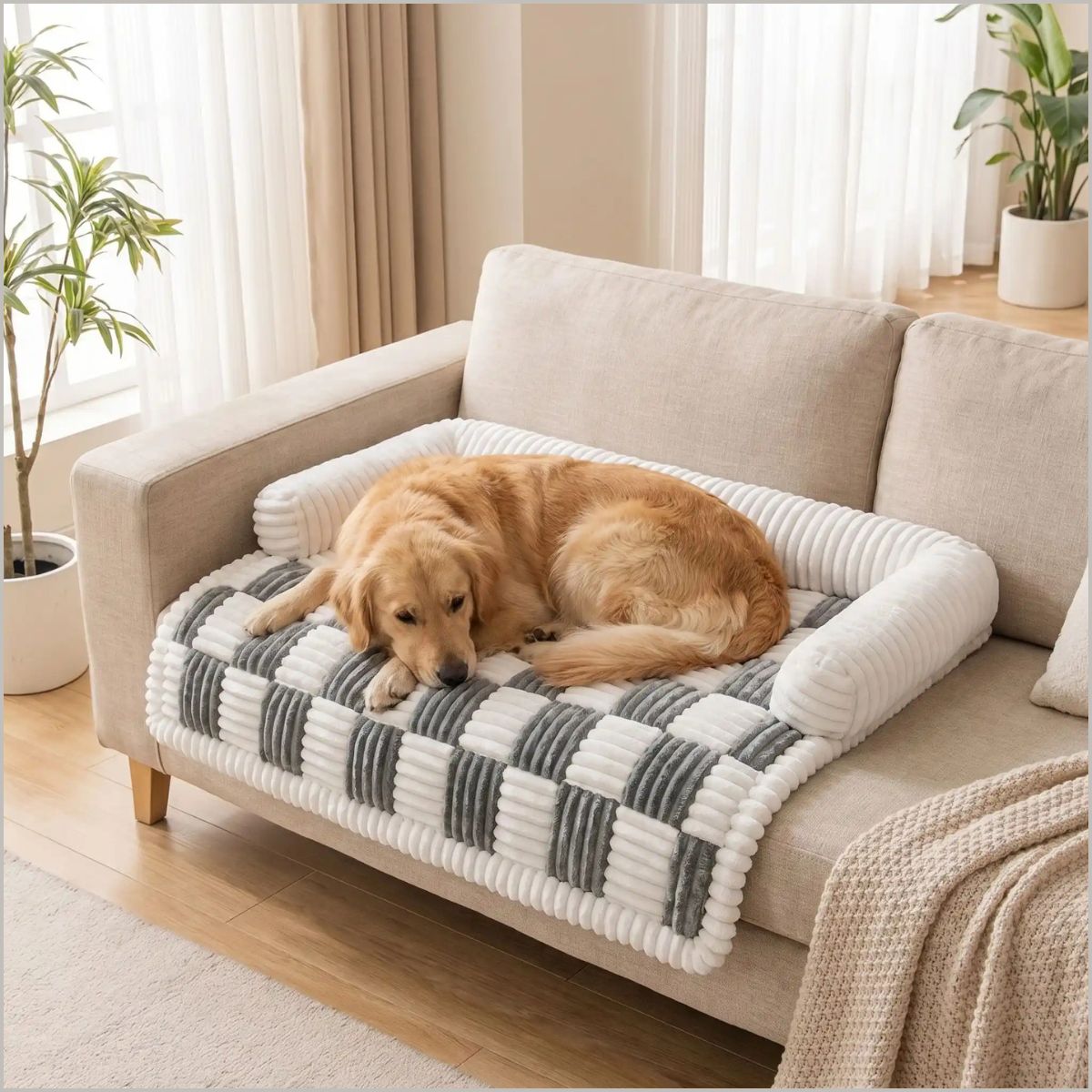 Protection-canapé-chien-contre-poils-et-saleté-rembourré-gris