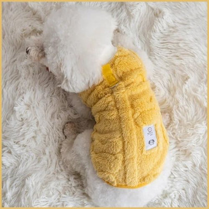 Pull-pour-chien-petite-taille-polaire-avec-anneau-pour-laisse_jaune