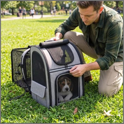 Sac-a-dos-chien-leger-et-pratique-pour-randonnee-gris