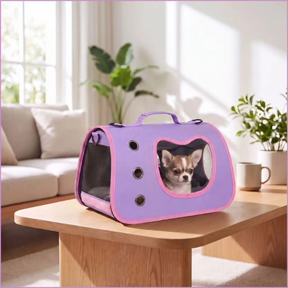 Sac-transport-pour-chien-petite-taille-pliable-violet