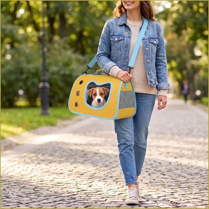 Sac-transport-pour-chien-petite-taille-pliable-jaune