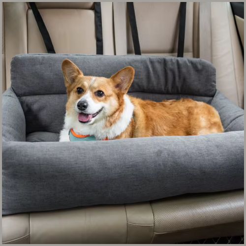 Siege-auto-pour-chien-taille-moyenne-à-grande-déhoussable-gris