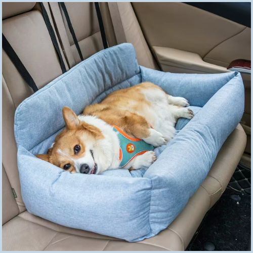 Siege-auto-pour-chien-taille-moyenne-à-grande-déhoussable-bleu