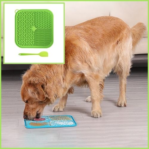 Tapis-de-lechage-chien-vert