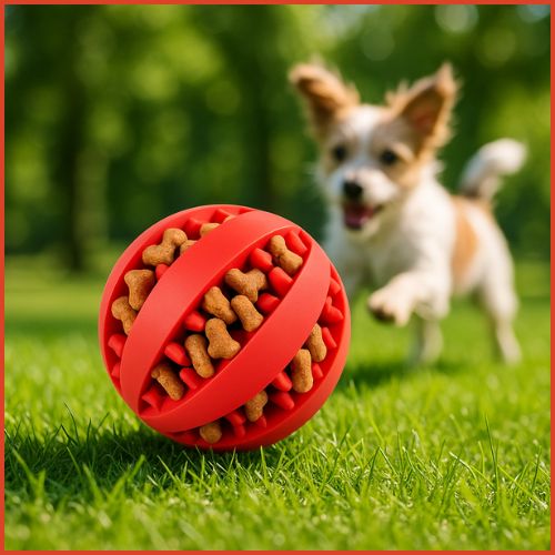 balle-pour-chien_à-mâcher-en-silicone-avec-friandise-rouge