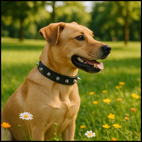 collier-chien-réglable-avec-picots-pour-toute-taille-noir