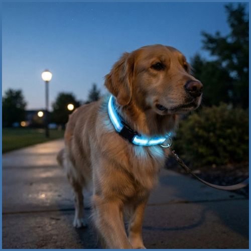 Collier lumineux chien réglable à piles longue durée| Sky