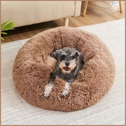 coussin-chien-en-peluche-douce-marron
