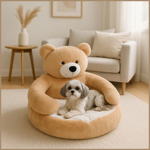coussin-pour-chien-en-forme-d-ours-beige