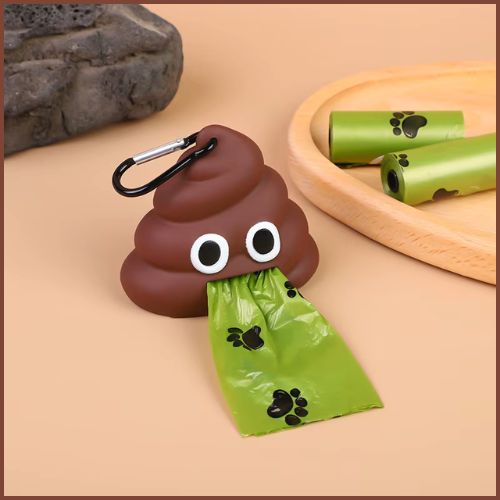 distributeur-sac-à-crotte-en-forme-de-crotte_marron