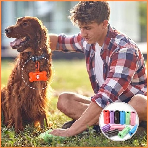 distributeur-sac-à-crottes-en-forme-d'os-orange