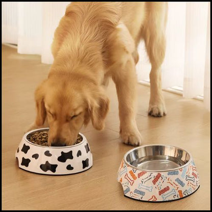 Gamelle-pour-chien-en-acier-inoxydable-deux-bols-2-en-1-motif