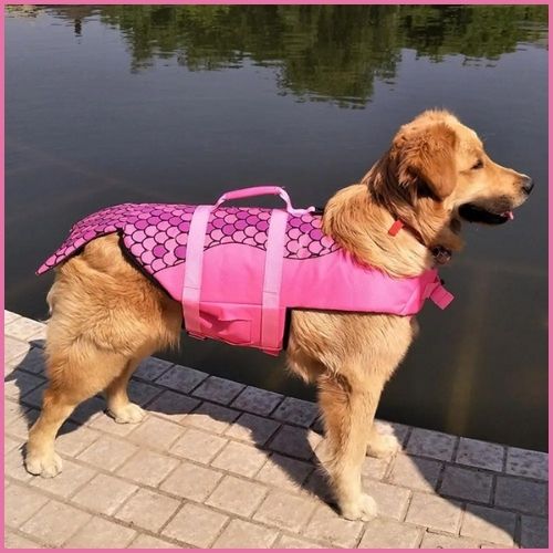 gilet-de-sauvetage-pour-chien_aquatique-sirène-et-requin-rose