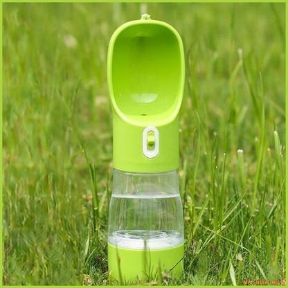 gourde-pour-chien-2 en-1-eau-et-croquettes-vert