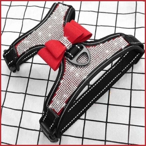 harnais-anti-traction-chien-strass-rouge