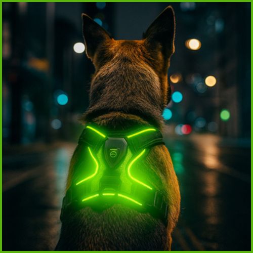 Harnais-chien_ LED-lumineux-vert