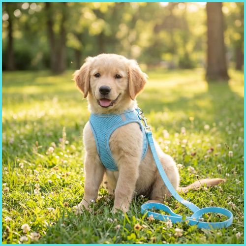 harnais-petit-chien-et-chiot-léger-et-respirant-bleu