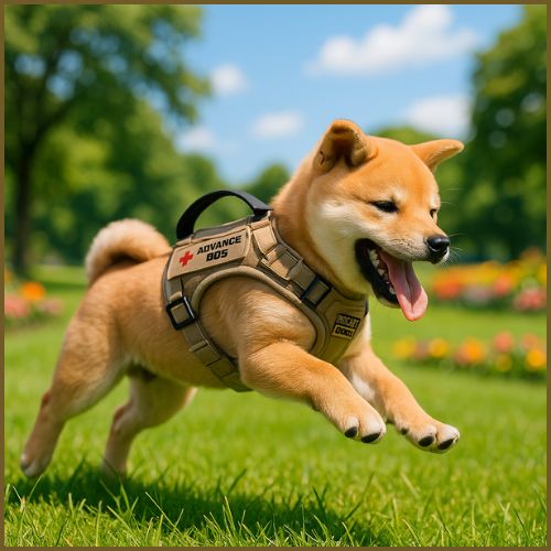 harnais-petit-chien-Shiba-inu-tactique-avec-poignée