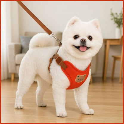 Harnais-pour-petit-chien_ergonomique-peau-sensible-rouge