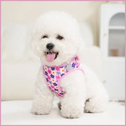 Harnais-pour-petit-chien_spécial-chiot-sensible-doux-et-léger-rose