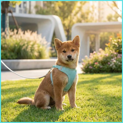harnais-shiba-inu-petit-chien-et-chiot-vert