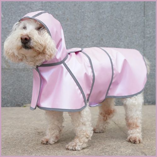 impermeable-chien_réfléchissant-rose-gris