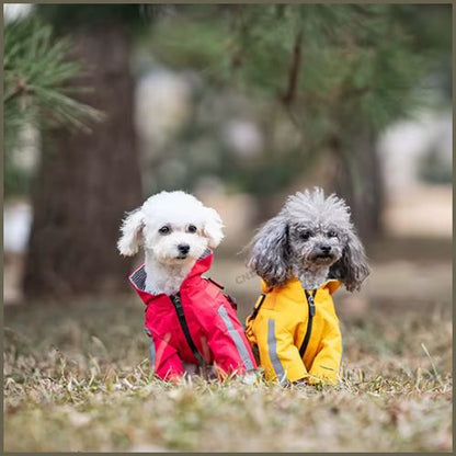 impermeable-pour-chien_petit-et-moyen-avec-harnais-rouge-jaune