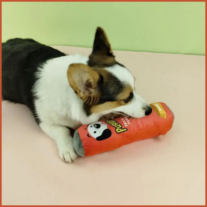 jouet-chien_en-peluche-à-mâcher-avec-couinement-pour-chiot-rouge